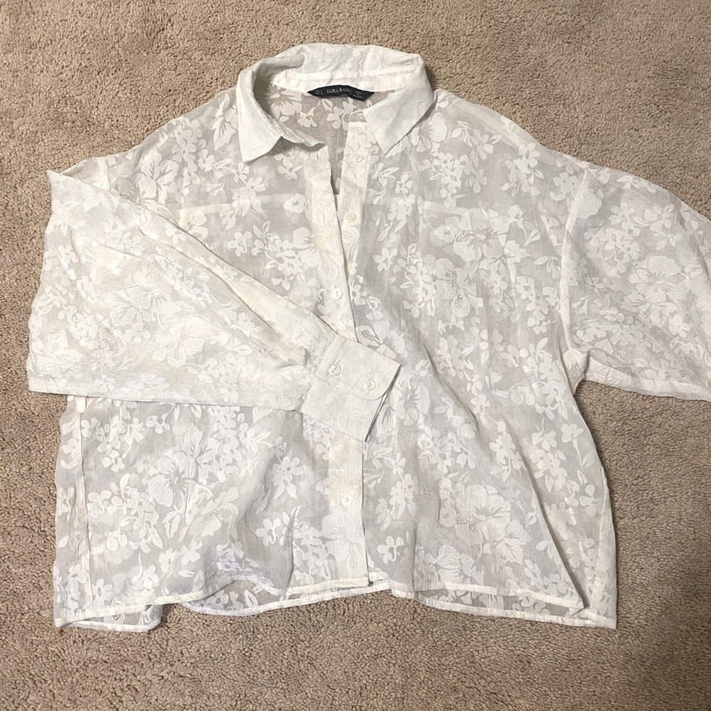 Sheer and floral Zara blouse